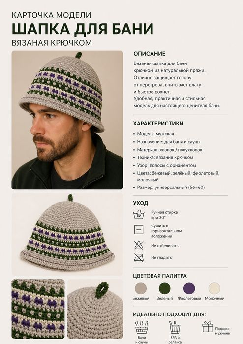 Шапки для бани и сауны