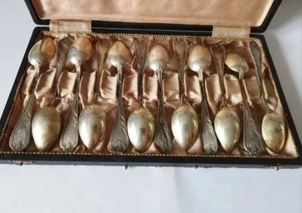 Set 12 lingurite argint masiv romania