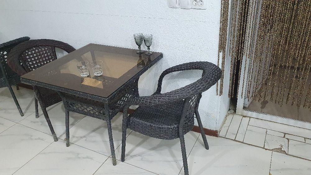 Ratan stol stul kamplekt 4kishilk