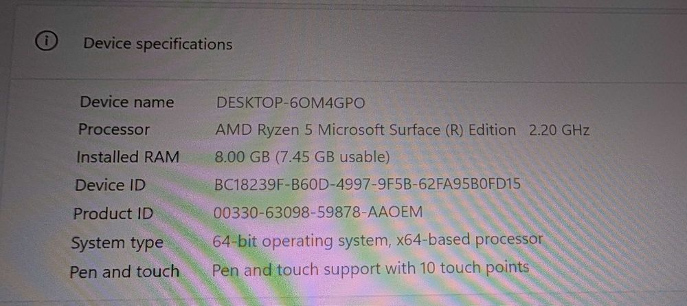 Microsoft Surface Laptop – AMD Ryzen 5 – Slim & Premium