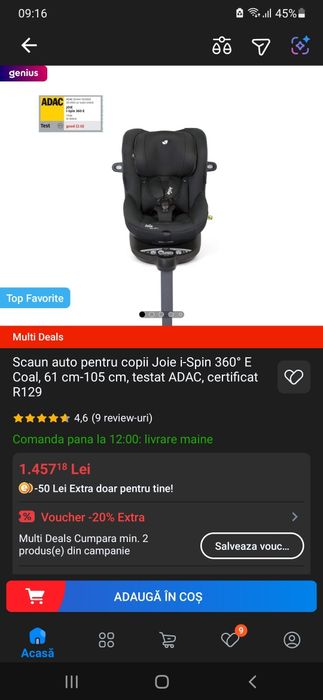 Scaun de masina pentru copil - Joie I-spin 360