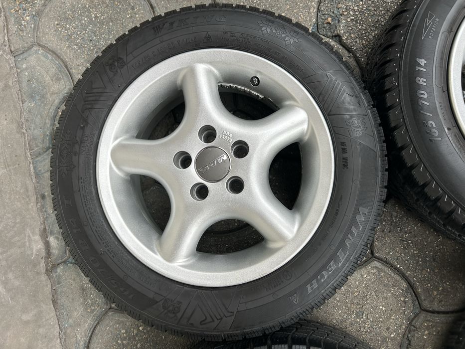 Jante aliaj 5x100mm, anvelope iarna 165/70 R14, Skoda Fabia, Rapid, VW Polo, Fox, Seat Ibiza