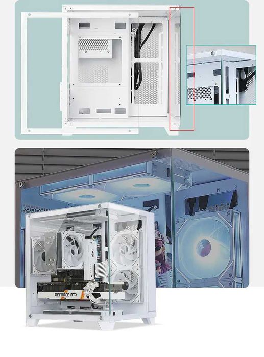 Huntkey CASE S900 BLACK-White/Black БЕЗ КУЛЛЕРОВ !! кейс 1.4