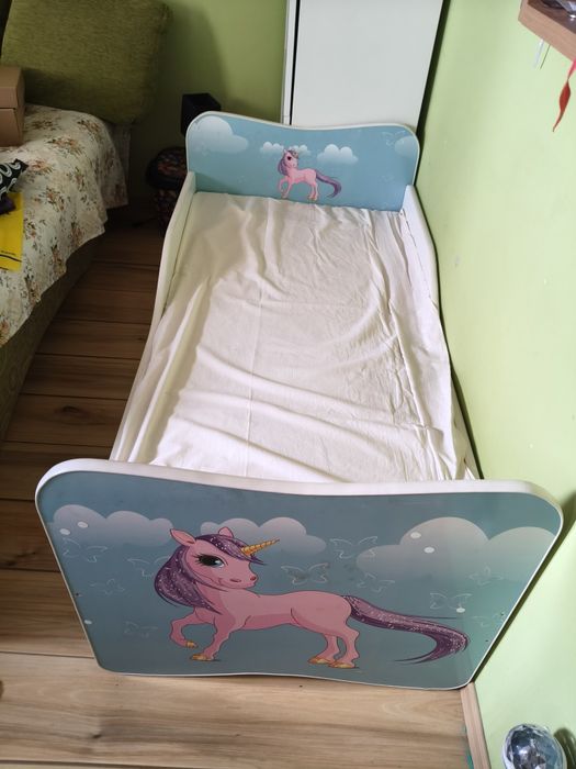 Pătuț copiii alb unicorn