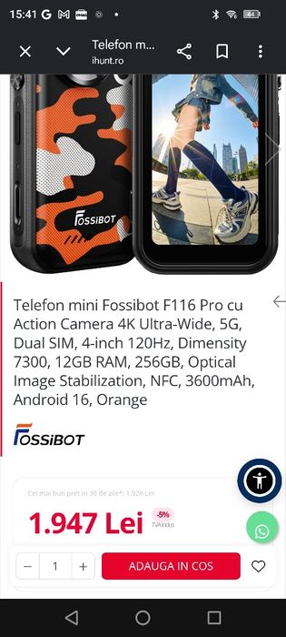 Telefon mobil Action camera Fossibot F116 pro