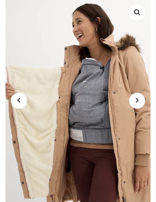 Ватирано яке за бременни с приставка за бебеносене