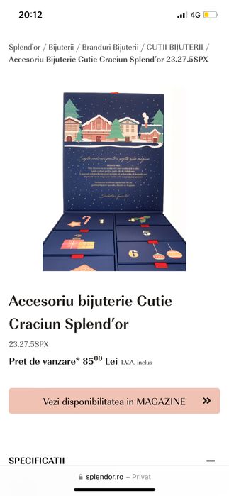 Cutie bijuterii Splendoir noua