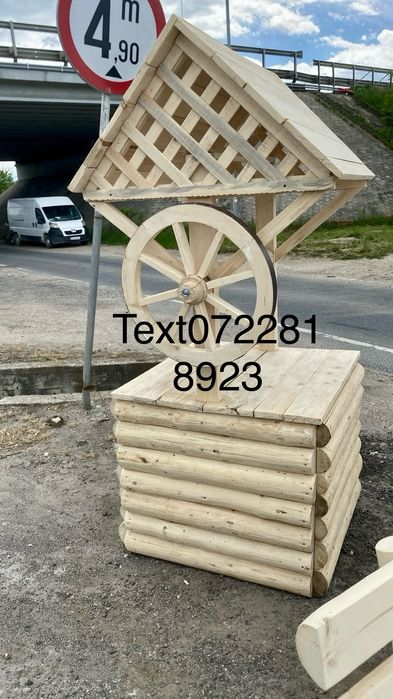 Mobilier De Gradina Balansor masa cu bancute fîntina Rustica foisore terasa etc mai multe de tali la tel 0722818923
