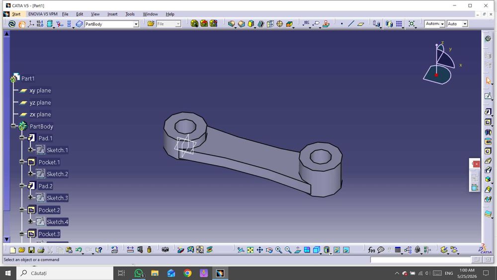 Proiectez piese pentru elevi/studenți în programul CATIA