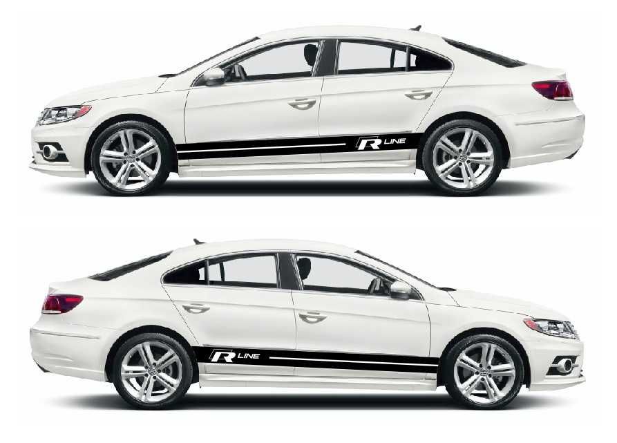 Stickere autocolante dungi sport Skoda VRS, Volkswagen VW R LINE, GTI