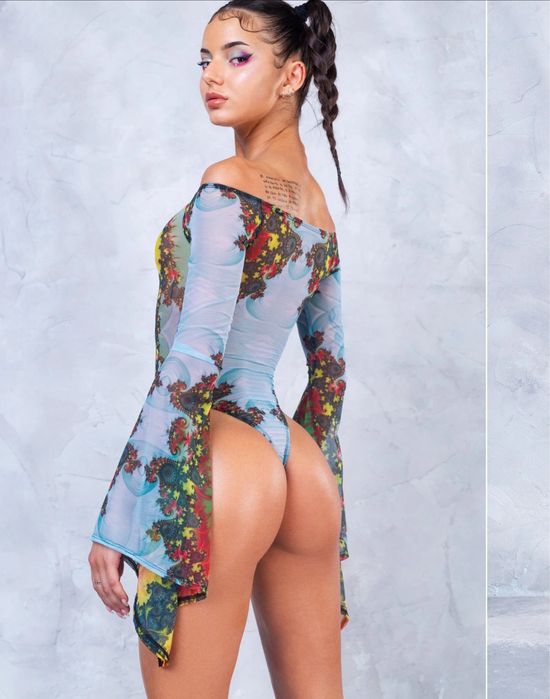 Badinka Espira Bell Sleeve Mesh Bodysuit Боди Бадинка