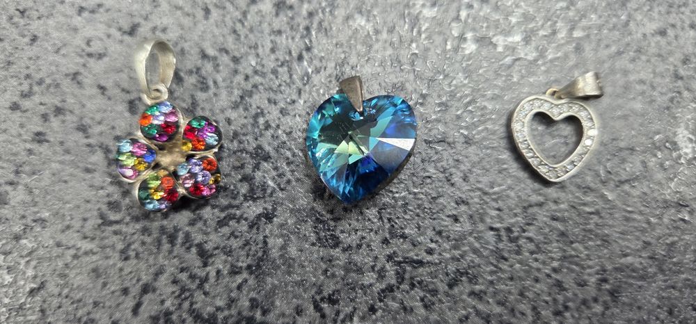 Сребърни висулки с циркони и кристал