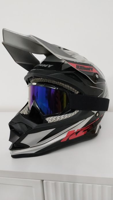 Casca moto cross enduro atv mountain bike Kenny performance + ochelarii