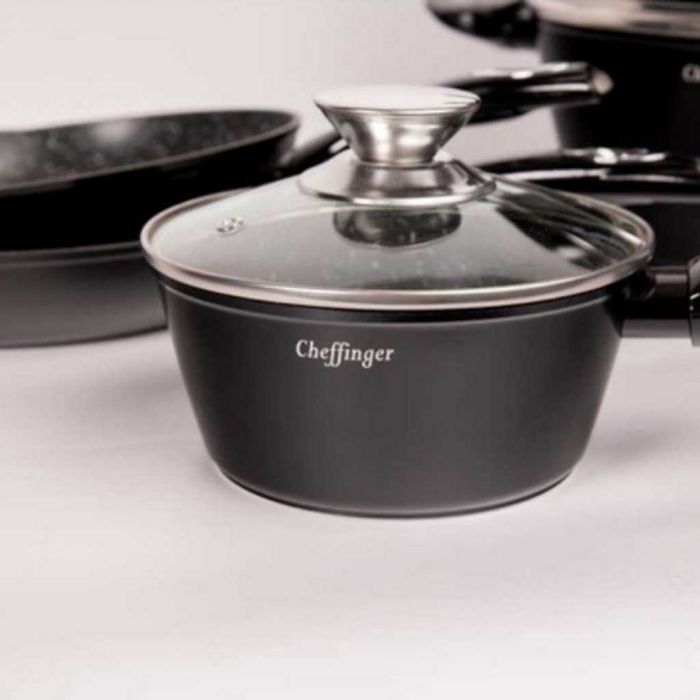 Комплект съдове за готвене Cheffinger от лят алуминий с мраморно покр