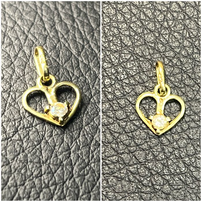 Златни висулки буква сърце слонче 14 карата 585 zlatni gold sarce bukv