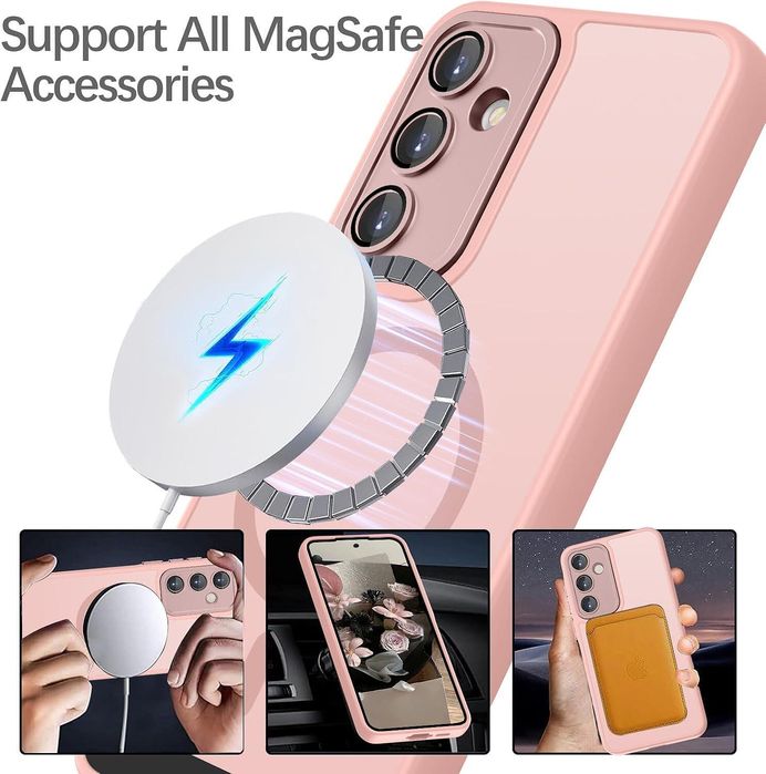 Матов magsafe кейс за samsung galaxy a56 - розов