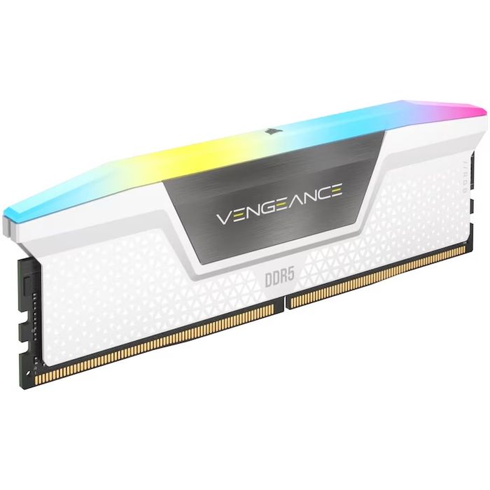 RAM памет Corsair Vengeance RGB White, 32GB (2x16GB), DDR5, 6000 MHz
