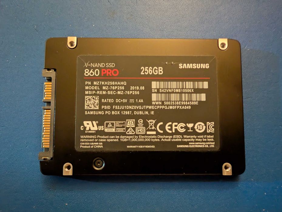 SSd Samsung 860 PRO , 256 GB