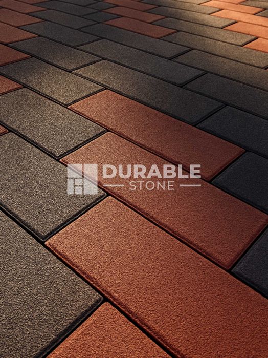 Брусчатка разных цветов и размеров. Тротуарная плитка. Пресс Брусчатка