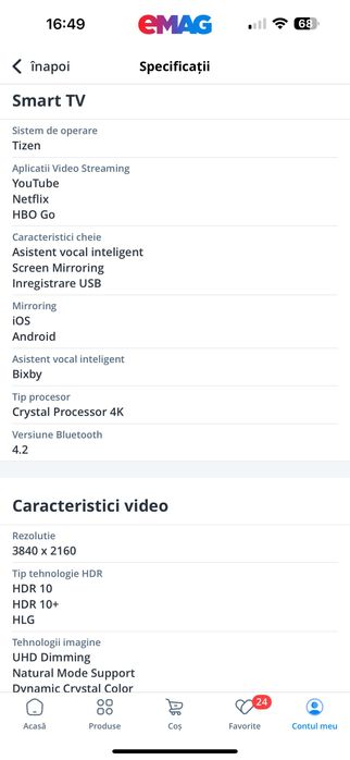 Televizor Samsung 50AU9082, 125 cm, Smart, 4K Ultra HD, LED, Clasa G