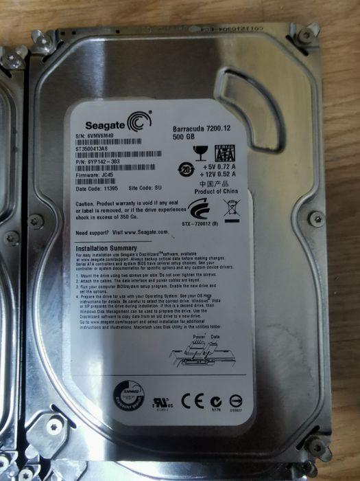 Hard diskuri 500 gb Seagate, western si toshiba, testate 100% health