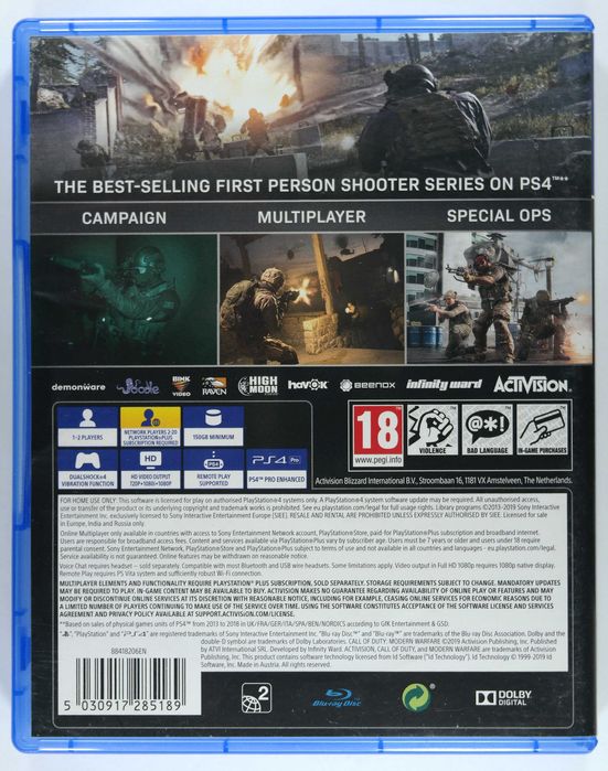 Call of Duty Modern Warfare  PS4 Cod MW Playstation 4