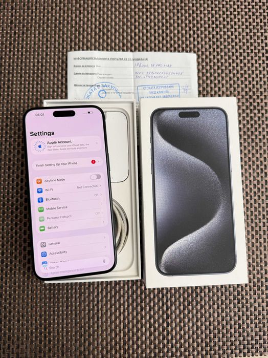 КАТО НОВ! iPhone 15Pro MAX Лизинг от 50лв/м blue Titanium 256 син ГАР