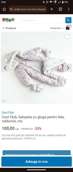Salopeta fetite 12-18 luni COOL Club noua