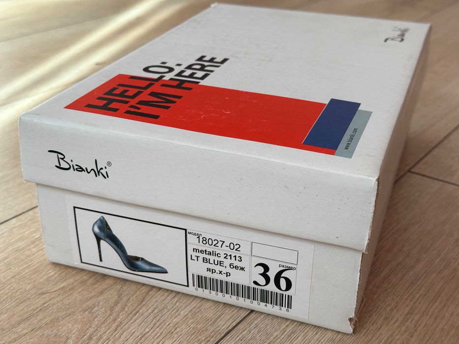 Дамски обувки на ток от естествена кожа Bianki, размер 36