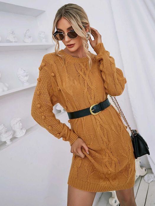 Есенно- зимна рокля, Елегантна рокля, Топла рокля, Миди рокля