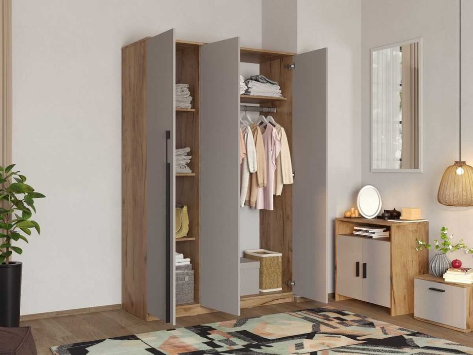 Set Mobila Dormitor Casmir / Stejar Siena C07 - Transport Gratuit