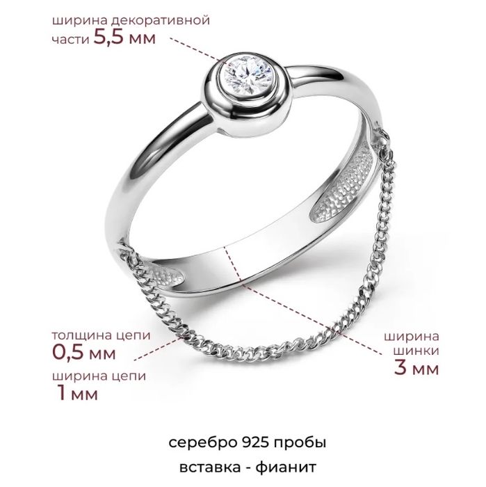 Кольцо серебро