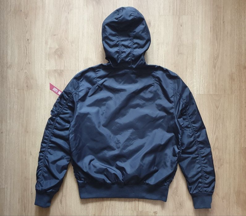 Alpha Industries Ma-1 Hooded Navy Bomber Jacket L