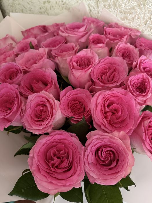 Цветы, букет роз в красивом оформлении