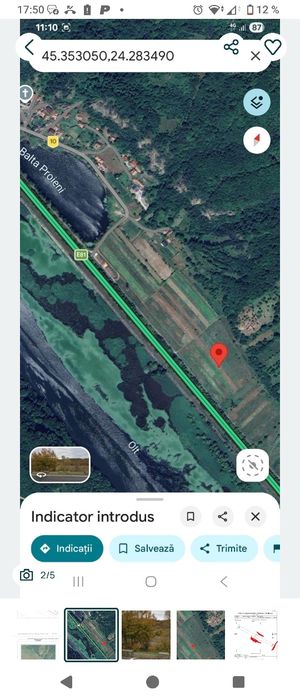 Teren intravilan cu suprafața de 1592 mp, situat în orașul Brezoi, zona Proieni