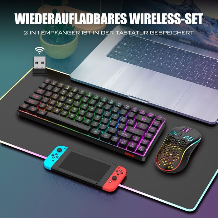 Kit Wireless Tastatura mouse Gaming RGB - nou la cutie !