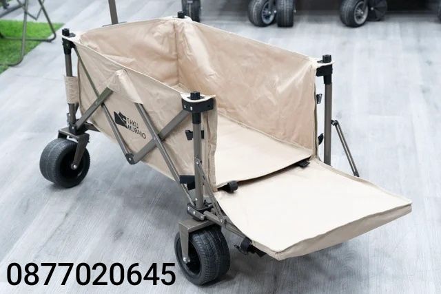 Сгъваема количка за градина, къмпинг и плаж с широки гуми 160кг