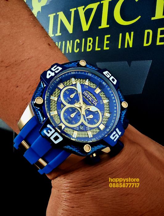 INVICTA Pro Diver Rush Blue 52 mm, Инвикта нов ръчен часовник