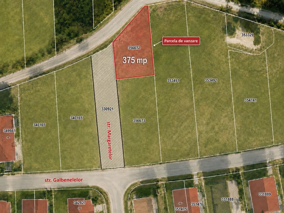 Teren 375mp cu AUTORIZATIE CONSTRUCTIE-str. MArgaretelor Voronet
