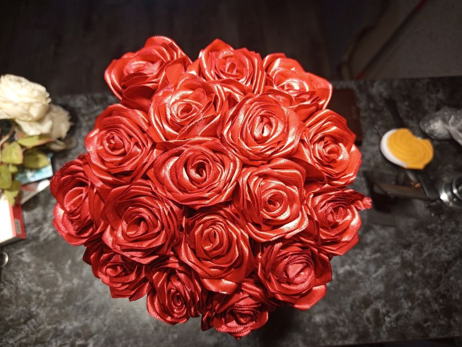 Букет из атлосной ленты