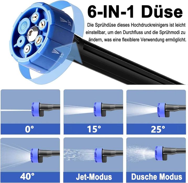 Аксесоари за акумулаторна водоструйка – маркуч, накрайници