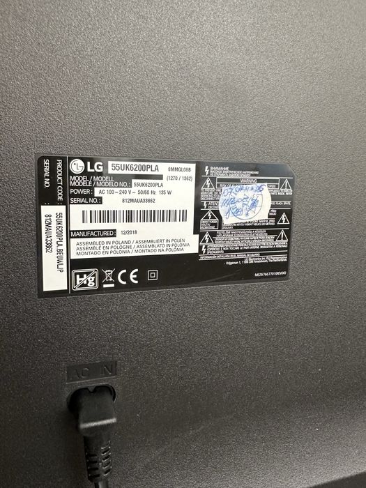 Lg WebOs 55” 139cm diagonala