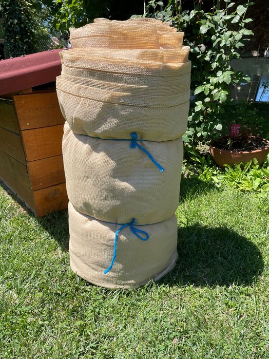 Продавам 45м засенчваща мрежа за монтаж на огради,  90%, 1.5м широка