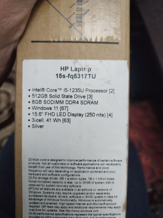 Hp laptop 8/512 GB