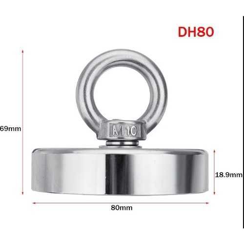 80mm 280кг. МАГНИТ с халка за магнитен риболов