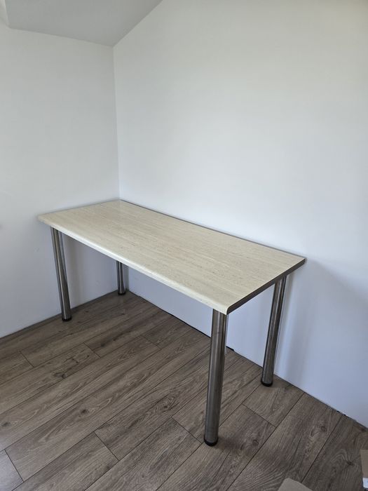 Masa din blat de mobila de bucatarie cu picioare demontabile inox 140 lungime pe 60 latime