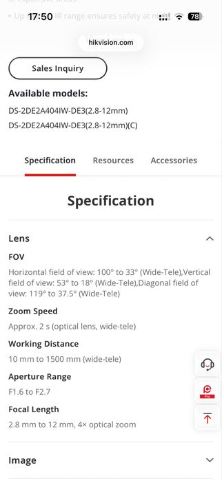PTZ IP камера Hikvision DS-2DE2A404IW-DE3 4Mpx zoom x4/16
