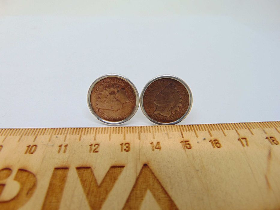 Butoni din argint si monede din bronz indian penny