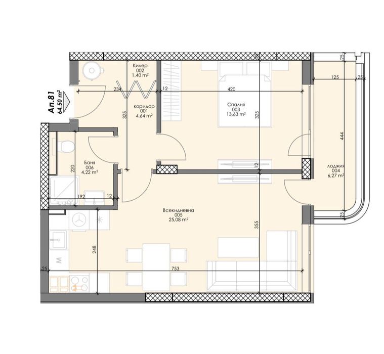 Продава се Двустаен апартамент в София, Сердика - 76 кв.м за 1376 €/кв.м - Снимка #2