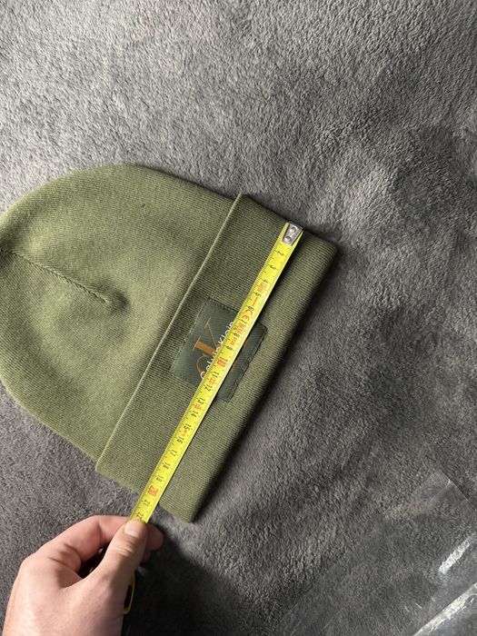 Calvin Klein monologo patch beanie caciula unisex culoare kaki noua
